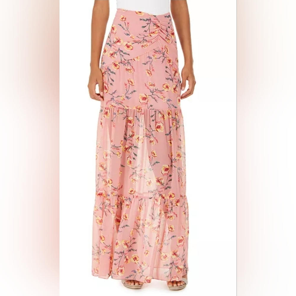Rachel Zoe Rilo Printed Tiered Skirt‎ Maxi SIZE 8 #022